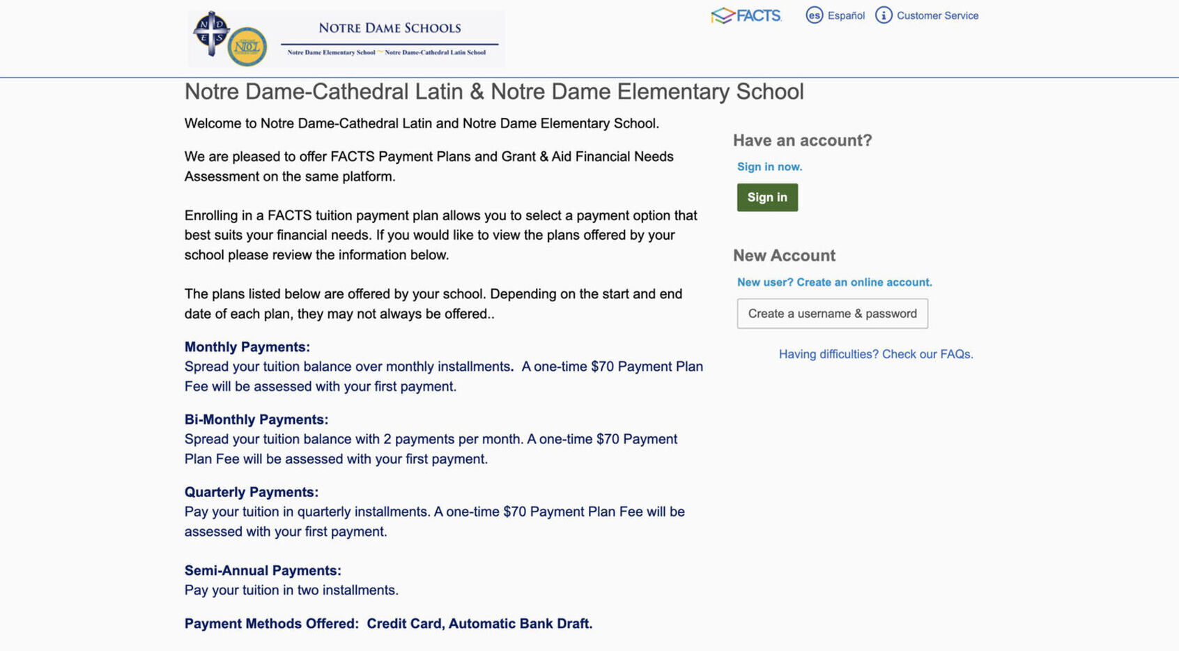 Facts homepage
